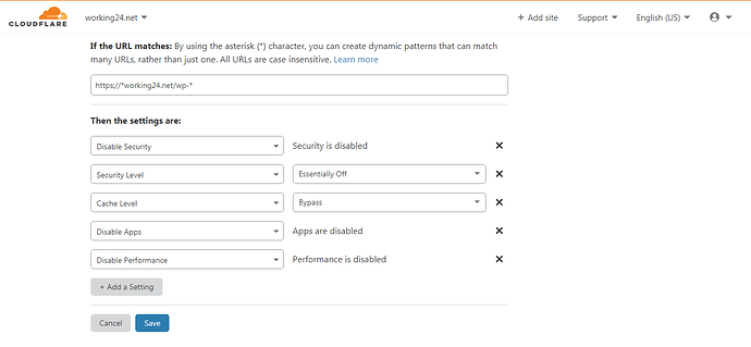 Page-Rules-working24-net-Account-Cloudflare-Web-Performance-Security
