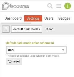 id del esquema de color del modo oscuro predeterminado