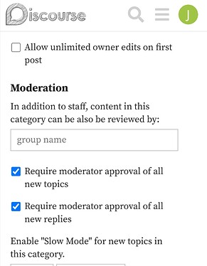 Post Approval Settings