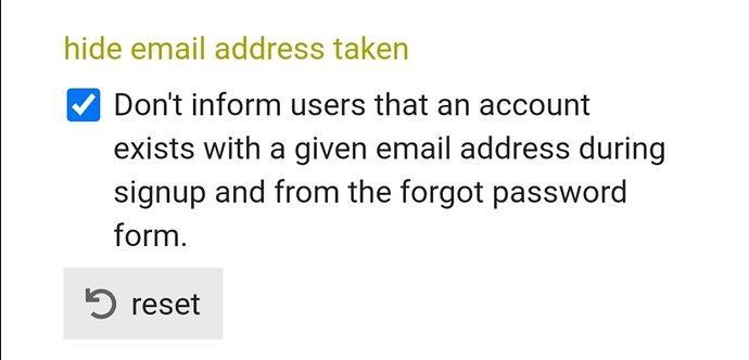 hide email address taken