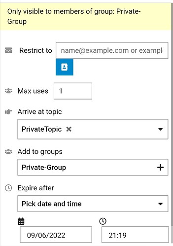invite options