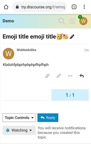 2 emoji nel titolo dell'argomento