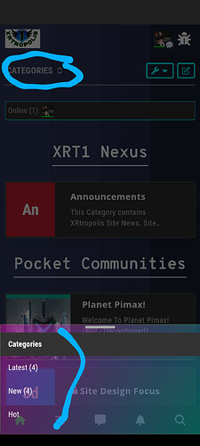 The image shows a screenshot of a website interface, highlighting the (year) Pockets Nexu tab and the Announcements category with an unconfirmed VIP access for Planet Pimax in the Latest section. (Captioned by AI)