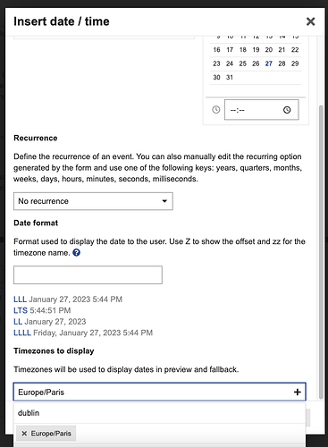 timezone picker