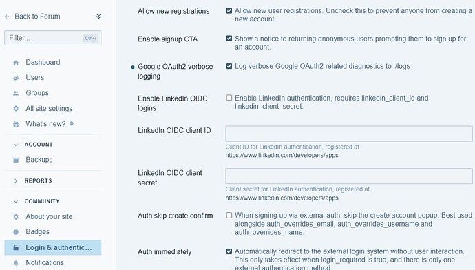 google OAuth2 discourse