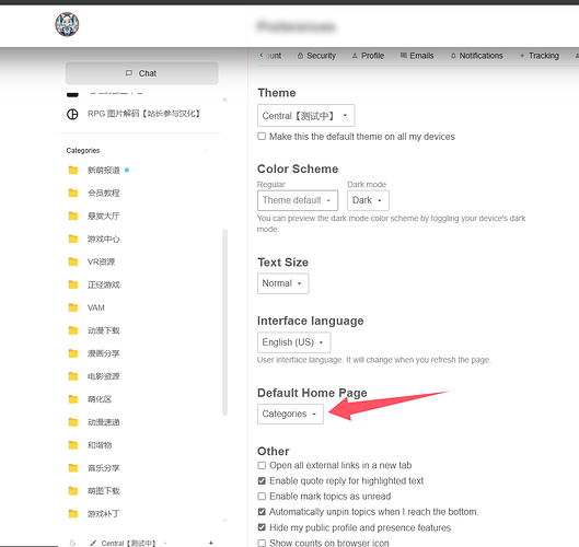 チャットアプリケーションの設定ページを示すコンピュータインターフェイスのスクリーンショット。(AIによるキャプション)