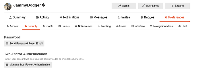 preferences/security