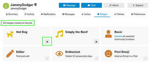 adding favorite badges