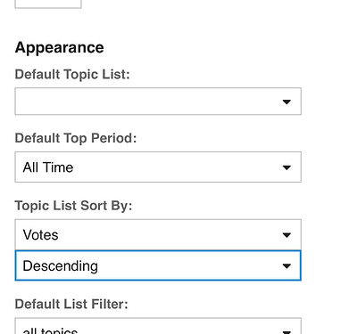 Topic List Sort By