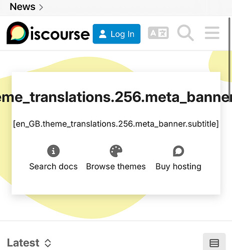 L'immagine mostra una pagina web per Discord con un menu laterale aperto che mostra opzioni come 'Search docs', 'Browse themes' e 'Buy hosting'. (Didascalia dell'IA)