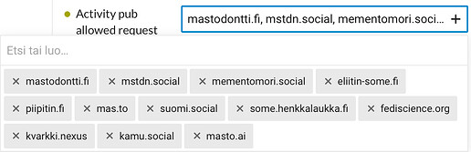 Das Bild zeigt eine Liste von Webadressen für verschiedene soziale Netzwerke, wobei die Hauptadresse „mastodonotfi.social“ ist. (Beschriftet von KI)