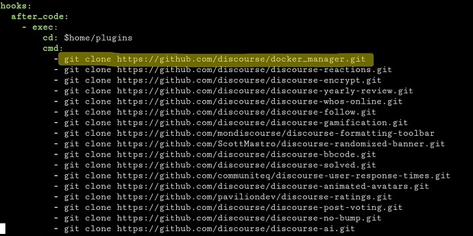 La imagen muestra un script que instruye a clonar una serie de repositorios usando Git desde GitHub, cada uno relacionado con un curso de Discord. (Subtitulado por IA)