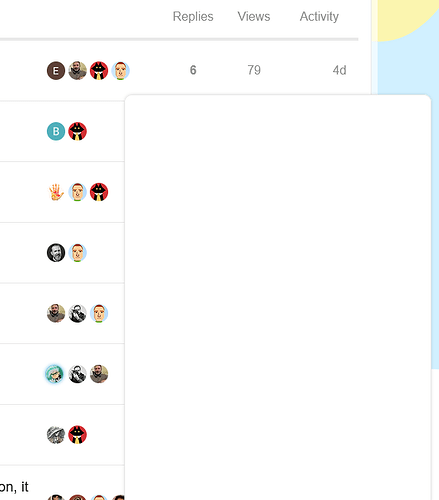 Screenshot della sovrapposizione della chat bianca vuota
