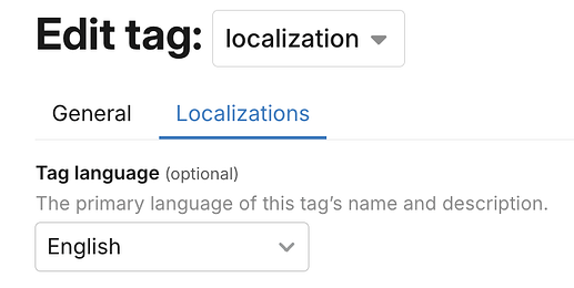tag settings for localizations