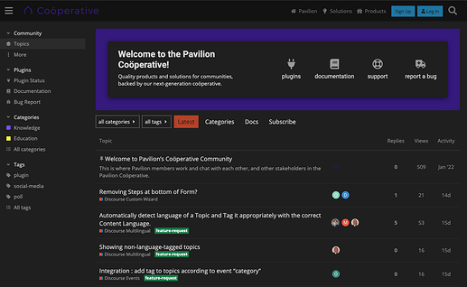 Pavilion Communtiy Homepage