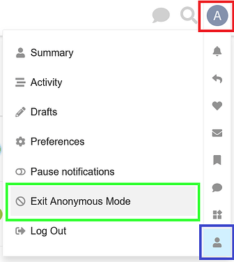 exit anonymous mode