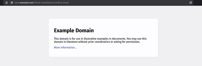 A página mostra um site com o título "Example Domain" e uma descrição afirmando que o domínio se destina a usos ilustrativos em documentos e não possui coordenação prévia ou permissão necessária para uso externo. (Legenda da IA)
