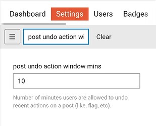post undo action window mins
