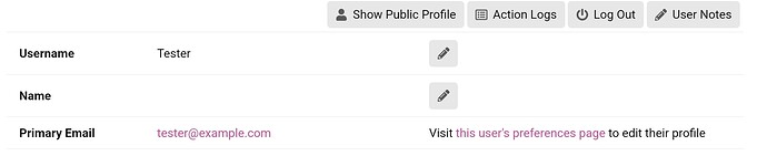 Primary email - Visit this user's preferences page to edit their profile