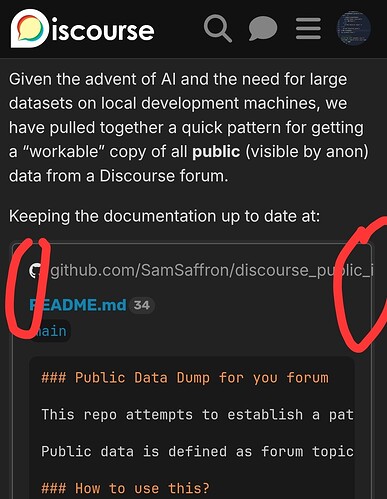 L'image montre une page Web d'iscourage discutant d'un dépôt GitHub pour un modèle d'extraction de données d'un forum Discourse pour le développement local, avec des parties entourées en rouge. (Légendé par l'IA)