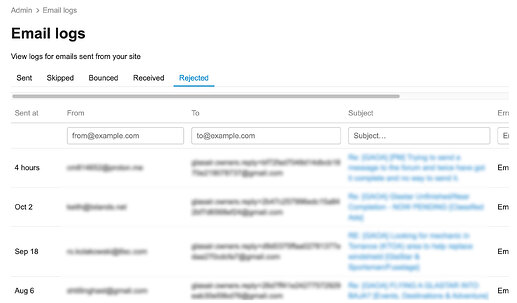rejected-email-log