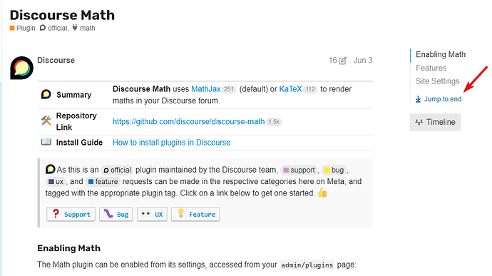 An official plugin for the Discourse Math forum uses MathJax or KaTeX to render mathematical equations and symbols. (Captioned by AI)
