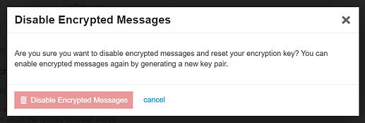 disable encrypted messages