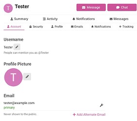 wrench to edit the email shown
