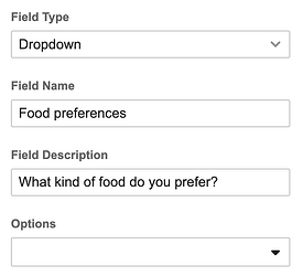 Dropdown user field