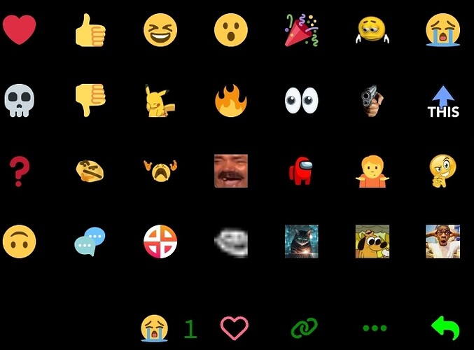 Dieses Bild zeigt eine vielfältige Auswahl an Emojis und Bildern, darunter verschiedene Gesichtsausdrücke, Tiere und andere Symbole, alles vor einem schwarzen Hintergrund. (Beschriftet von KI)