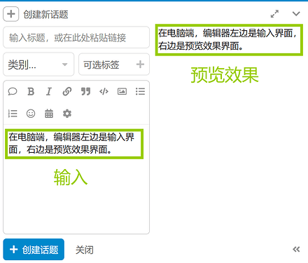 Interfaccia editor post per computer