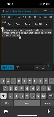 Ceci est une capture d'écran d'un appareil Android, montrant un message texte dans le clavier GIF. (Légendé par l'IA)