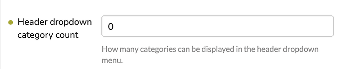 Header dropdown category count. (Captioned by AI)