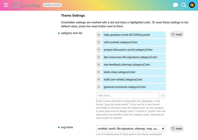 La imagen muestra una captura de pantalla de una interfaz web, posiblemente para una aplicación de software, con configuraciones relacionadas con la personalización del color del tema. (Subtitulado por IA)