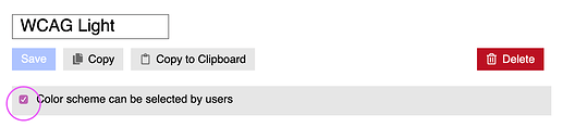 Auswahl des Admin-Farbschemas