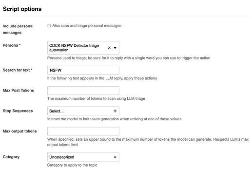 Automation Script options