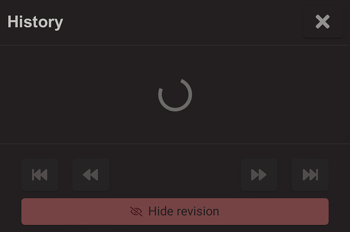 Captura de tela do histórico de postagens, com a roda giratória que não está carregando nada.