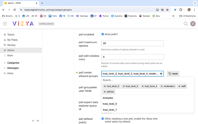 Poll settings