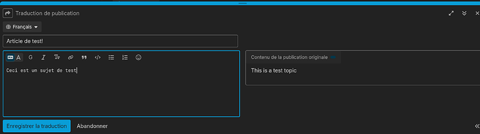 Dummy topic being translated from english to french