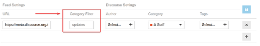 Feed category filter example