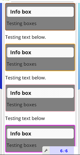A imagem mostra uma lista de seis opções diferentes de caixas de teste, cada uma com seu próprio código de cor e um rótulo para sua função. (Legenda da IA)