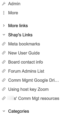 links section screenshot