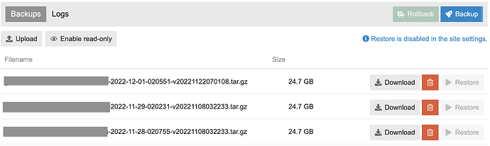 discourse backups