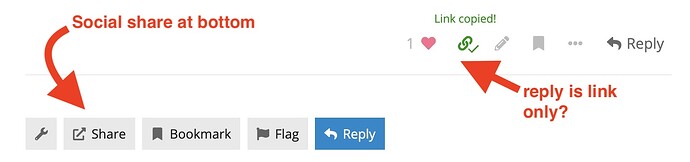 indicator of the social share being at the bottom of a topic only