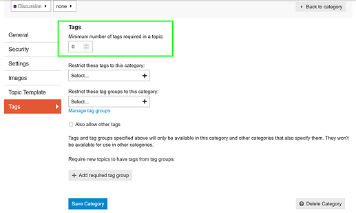 minimum number of tags required in a topic