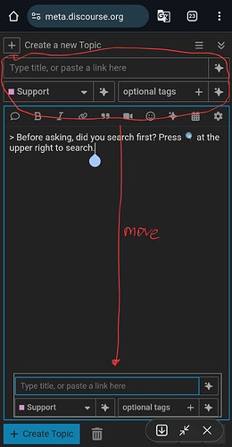 Esta imagem retrata uma captura de tela de uma página da web com um fundo escuro, apresentando caixas de texto e botões para criar um novo tópico. (Legenda por IA)