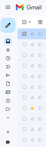 barra lateral do gmail recolhida
