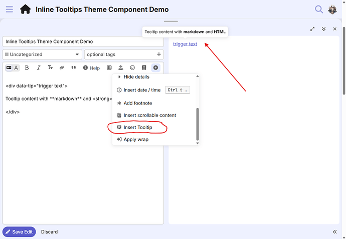 Discourse Inline Tooltips Composer Button
