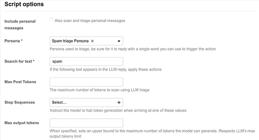 AI automation settings