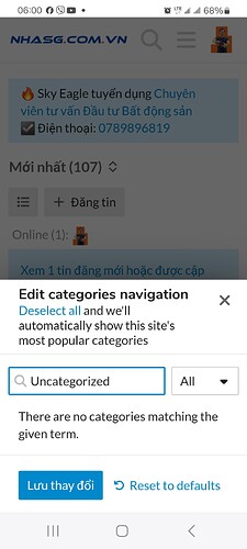 A screenshot displaying a mobile app's page with a navigation option to edit categories and a selected term "Uncategorized". (Captioned by AI)